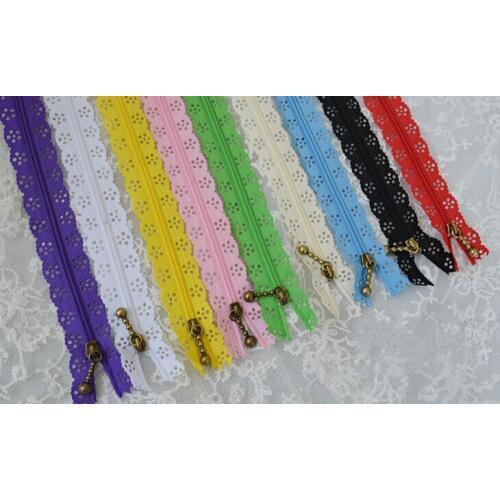 1000PCS/Lot Fashion 20cm or 25cm zippers lace nylon finish zipper for sewing wedding dress etc 24 color fast shipping By DHL