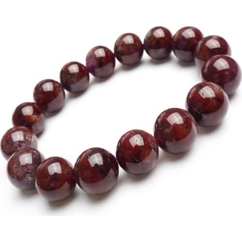 13mm Genuine Natural Auralite 23 Gem Stone Crystal Stretch Round Bead Bracelets For Women Men