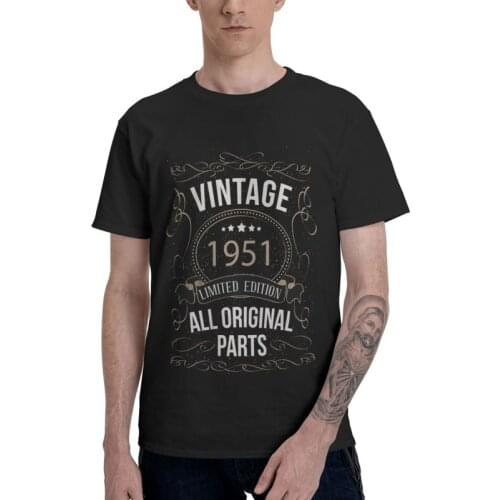 1951 Vintage Limited Edition T Shirt for Men 100% Cotton T-shirt Streetwear Tshirt Short Sleeve 70th 70 Years Old Birthday Tee