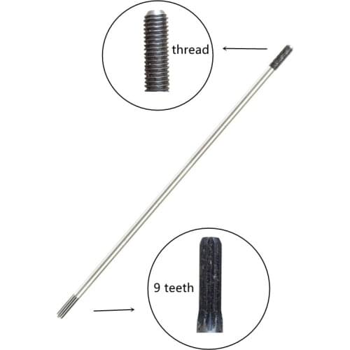 New 2pcs/1pc One end thread One end 9 Teeth 8mm Thickness Drive shaft for 26mm tube Grass trimmer brush cutter 762mm long