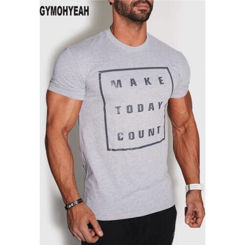 2018 Mens fashion CasualBodybuilding workout Short sleeves Tops tee shirts for men t-shirt gyms Fitness Short Sleeve t-shirt