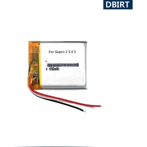 450mAh 3-Wires Li-polymer Battery For GoPro ARMTE-001 002 Hero 3 3+ 4 5 HERO3 HERO4 Wi-Fi Remote Accumulator AKKU