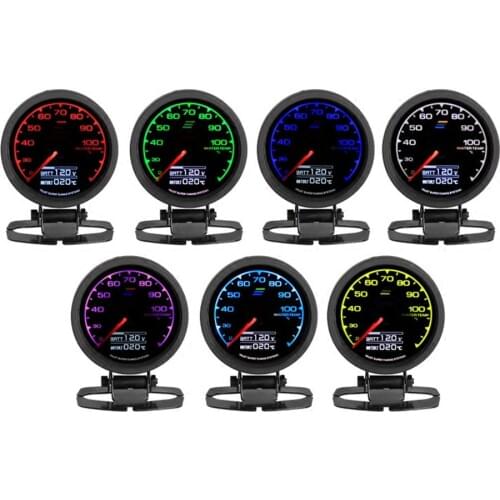 7 Color Car GReddi LCD Digital Display Turbo Boost water temp oil temp oil press RPM Voltage racing meter Fuel pressure Gauge