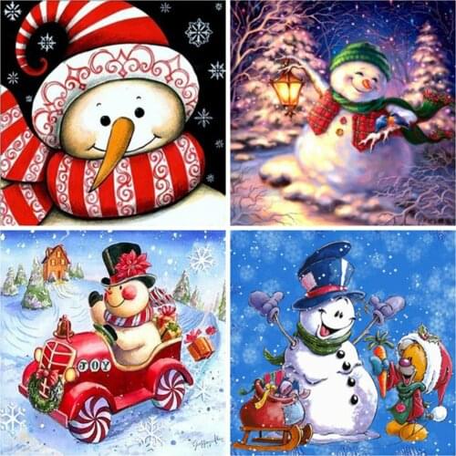 EverShine Diamond Painting Cartoon Full Square Cross Stitch Diamond Embroidery Snowman Rhinestones Art Winter Handmade Gift