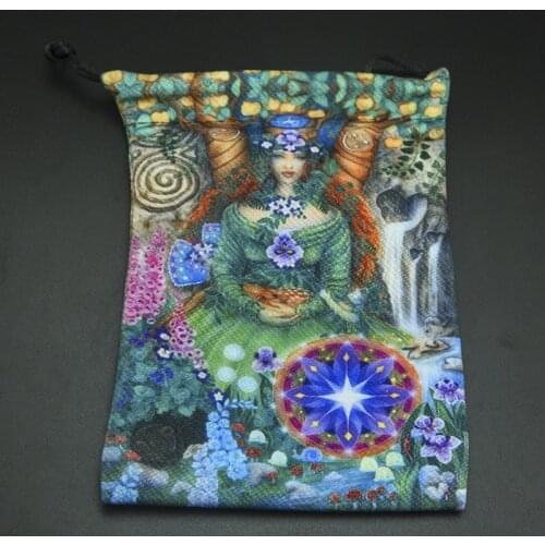 Velvet Tarot Card Storage Bag Velvet Double Sided Printed Board Game Card Mini Drawstring Package Game Tarot Storage Bag