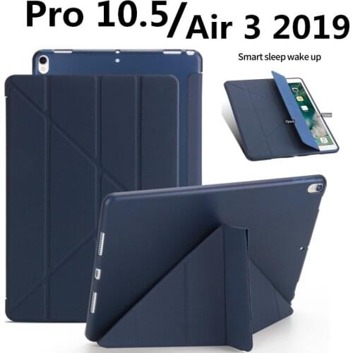 Case For iPad Pro 10.5 Case 2017 /ipad air 3 10.5 Cover Funda PU Leather+Silicone Soft Back Smart Cover for ipad air 3 2019 case