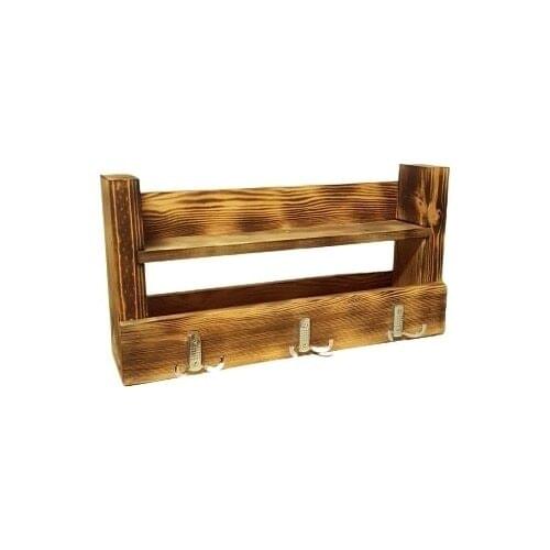 Wood Pine Shelves Keychain Hanger Natural Wood Handmade Robe Hook Natural Keychain