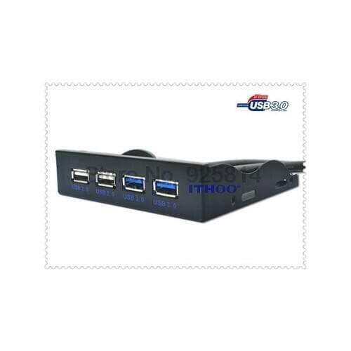 By dhl or ems 100pcs 4 Ports USB 2.0 USB 3.0 Front Panel Hub Splitter Internal Combo Bracket Adapter for 3.5 Inch Floppy Bay
