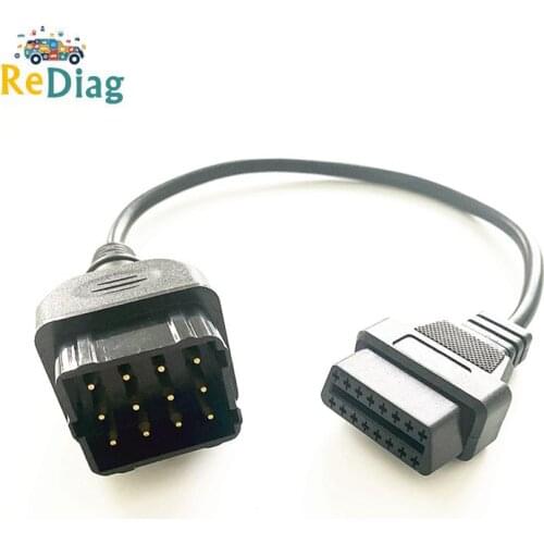 Best quality For GAZ 12Pin Male to 16Pin Female Truck Diagnostic Cable OBD2 Diagnostic Connector Adapter