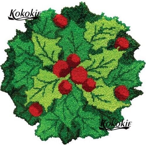 Diy crochet needle for carpet foamiran for crafts latch hook rug tapestry kits printed Christmas flower embroidery accessories