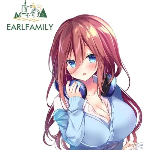 EARLFAMILY 13cm x 9.5cm for Miku Nakano Decal Anime Waterproof Car Sticker Refrigerator Windshield Creativite Vinyl Car Wrap
