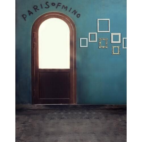 Room Blue Door Photography Backdrops Photo Props Studio Background 5x7ft