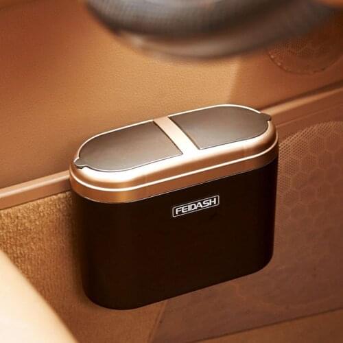 Hot new car trash holder Attractive garbage bin rubbish storage box Container trash can with lid cleaning supplies Storage box