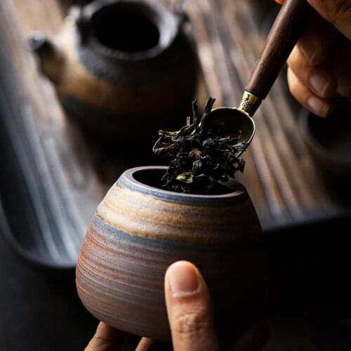 Pottery Sugar Flour Jars Sealed Ashes Container Durable Decorative Food Storage with Lid Cereal Spice Tea Caddy Canister