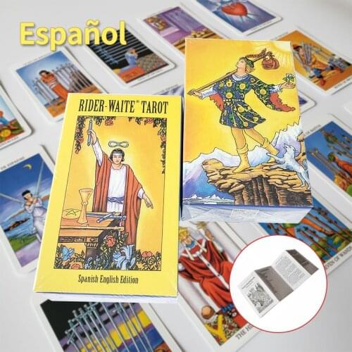 Tarot Cards Deck in Spanish with Book Rider Oracle Playing Games Divination Spiritual Personal Use Friends Gifts 78pcs
