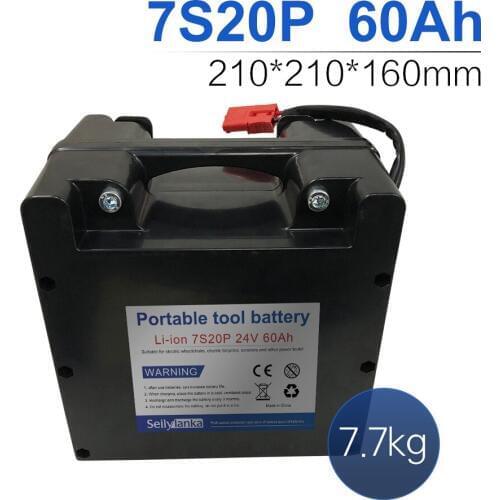 24V 60Ah 7S20P Li-ion battery Dedicated to electric wheelchairs Replaceable lead-acid battery 210*210*160mm