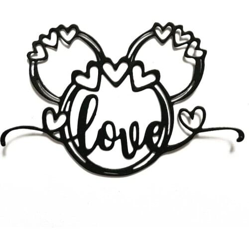 Love word with mouse head metalcutting die mold animal decoration Scrapbook paper craft knife mould blade punch stencils dies