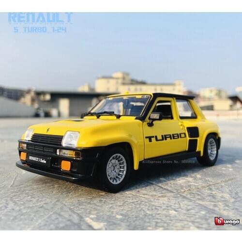Bburago 1:24 Renault 5 Turbo yellow Speedway simulation alloy car model crafts decoration collection toy tools gift