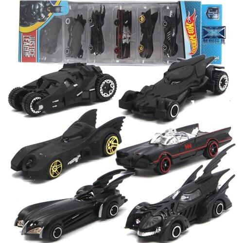 6 Pcs/Set 1:64 Bat Chariot Set Alloy Car Models Toy American Movie 6th Generation Bat Chariot Metal Cars Suit For Children Gifts