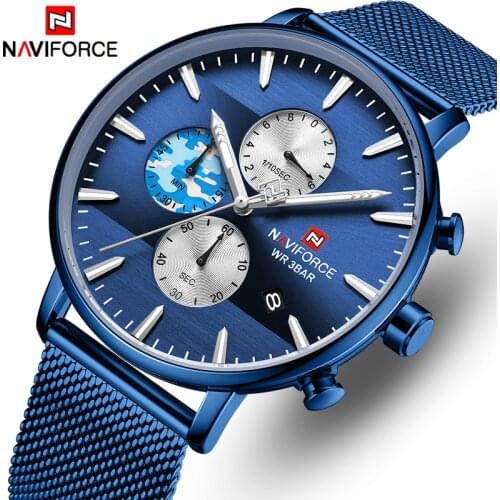 Men Watch Top Luxury Brand NAVIFORCE Fashion Casual Mens Watches Full Steel Waterproof Business Male Clock Relogio Masculino