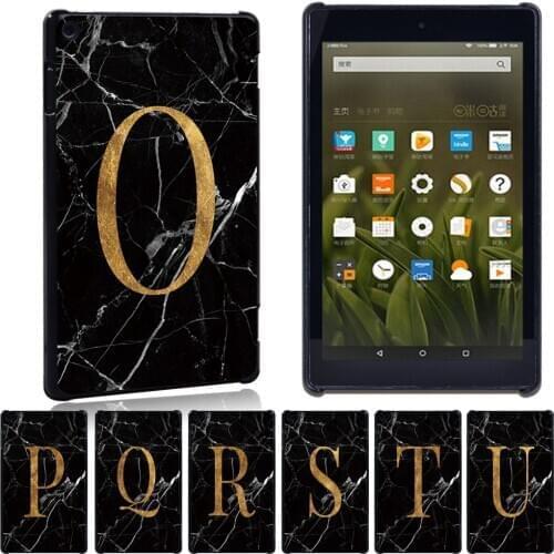 New Hard Shell Letter Tablet Case for Amazon Fire 7 Fire HD 10(2015/2017/2019)/Fire HD 8(2016/2017/2018) Anti-fall Cover + Pen