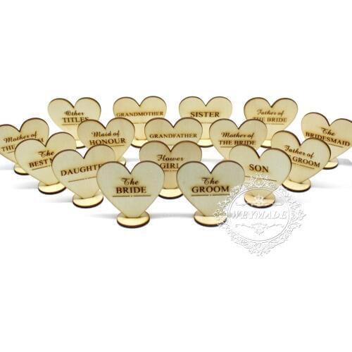 Personalized Vintage Wedding Party Name Plaques Bridal Baptism Engraved Wood Place Card Setting Wooden Wedding Decoration