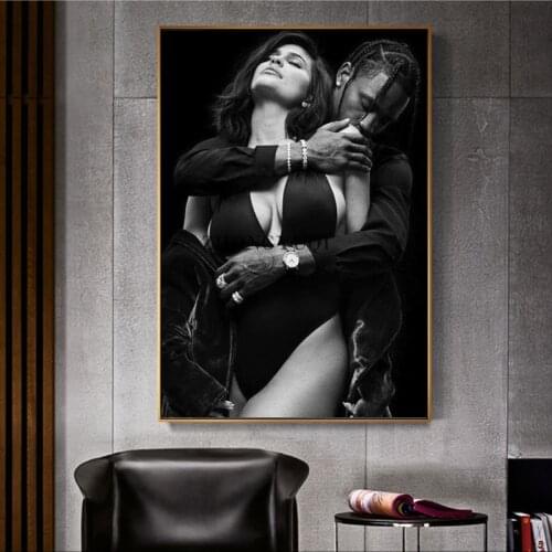 Modern decoration home poster Kylie Jenner Travis scott Couple Canvas Painting wall art Home Decor Popular Character Posters