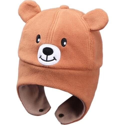 Winter Warm Autumn Newborn Kids Cute Children Girls Boys Baby Cartoon Ear Design Hats Hemming Cotton Soft Animal Style Caps