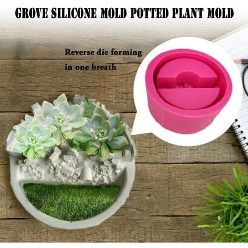 Silicone Succulent Planter Mold Flower Pot DIY Ashtray Candle Holder Mold Gypsum Cement Fleshy Pot Cakes Soaps Puddings Mold