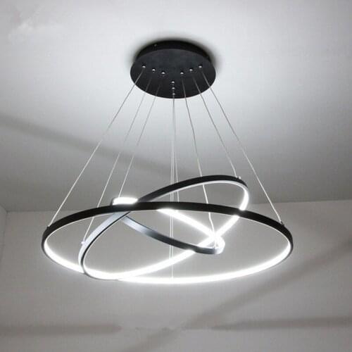 Modern Led Chandelier Circle Rings Pendant Lamp Aluminum Body hanging lamp Ceiling Fixtures for dining room kitchen