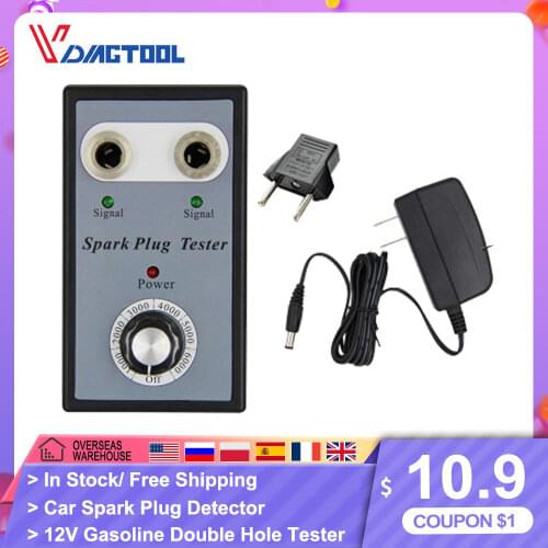 Vdiagtool Car Spark Plug Tester Automotive Diagnostic Tool Double Hole Detector 12V Gasoline Vehiles Ignition Analyzer