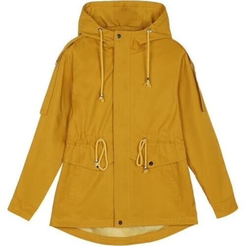 New Fashion Women Windbreakers Coat 2020 Spring Autumn Clothing Casual Hooded Trench Coat Student Slim Solid Outerwear AH110