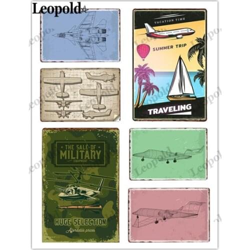 Vintage Metal Plaque Airplane Outline Metal Poster Line Airplane Blueprint Wall Art Bar Cafe Home Decoration Accessories 20X30Cm