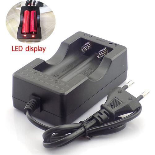 High quantity Battery power Charger plug for 18650 Lithium Charger Dual port Batteries Quick Charging Dock for Torch 18650 EU