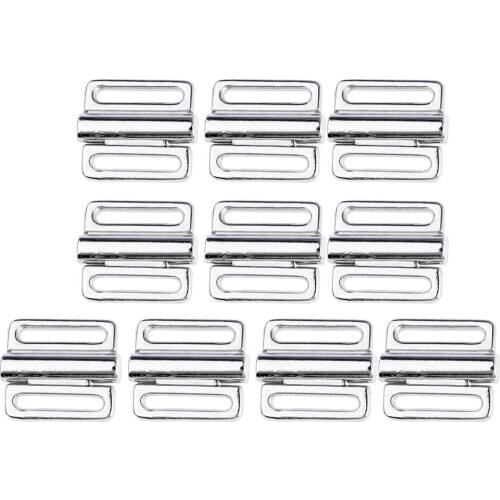 10 Pcs Alloy Bra Replacement Hooks Clasp Adjuster Lingerie Slider Buckle