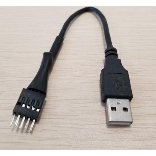 10pcs/lot Motherboard Internal USB 9pin External USB A Male to Male Data Extension Cable Shielding for PC Computer 20cm