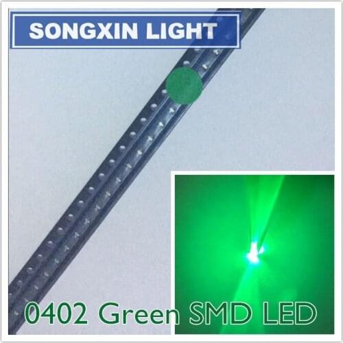 100pcs 0402 1005 SMD LED Chip Green Surface Mount SMT LED Light Emitting Diode Lamp Beads