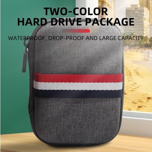 2.5 Inch HDD SSD EVA Protection Bag Nylon Zipper Pouch External Portable HDD Box Electronic Organizer Carrying Case Inside Chiff