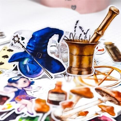 30pcs Hand drawing Magic Bottle Stickers Crafts And Scrapbooking Decorative thin paper Sticker Lovely DIY Stationery