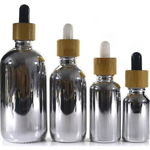 330pcs*wholesale Matte Black 15ml 30ml e liquid essentail oil glass dropper bottle with bamboo lid Eye Cream/Cosmetics Packing