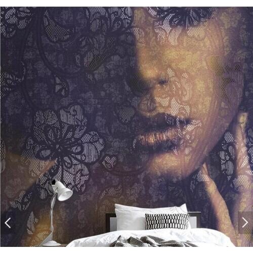 3D Figure Beautiful Girl Face Wallpaper Mural Print Photo Wallpaper for TV Background Home Wall Decor Custom Wall Paper Rolls
