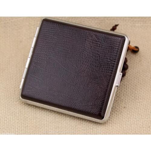 50pcs/lot MIXORDER PU Leather Cigarette Case 20pcs Holder Gift Box Smoking Case Tobacco Storage Holder Mens Gift Wholesale