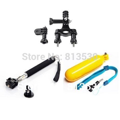 GoPro Accessories.Suction Cup +Floating Grip+Bike Handlebar Seatpost for Gopro Hero 4 3+ 3 2 SJ4000 SJ5000 SJ6000 Xiaomi Yi