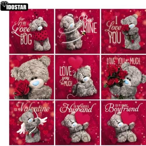 DIY Diamond Painting "Cartoon bear text landscape"Full Drill Square Round Diamond Embroidery 5D Cross Stitch DIY Christmas Decor