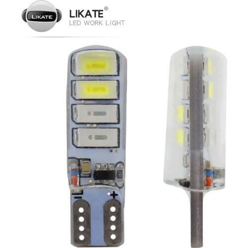 LKT Automobile Led T10 5730 8smd Two Color Explosion Flash Motorcycle Width Indicator and Highlight Silicone License Plate Lamp