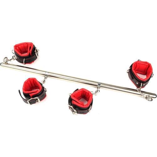 BDSM Toys Stainless Steel Adjustable Spreader Bar Bondage Set Unisex Sex Slave Handcuffs Ankle Cuffs Fetish Restraints Shackles