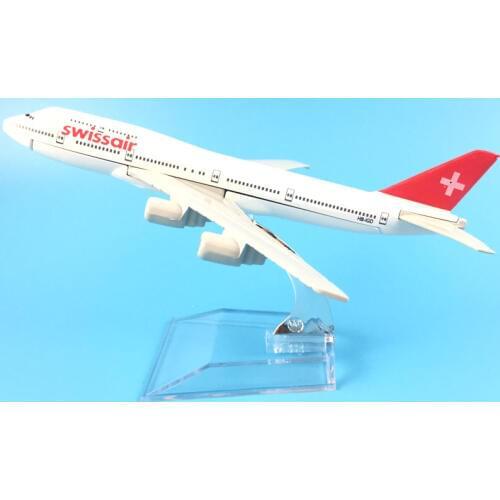 FREE SHIPPING 16CM 747 SWISSAIR METAL ALLOY MODEL PLANE AIRCRAFT MODEL TOY AIRPLANE BIRTHDAY GIFT