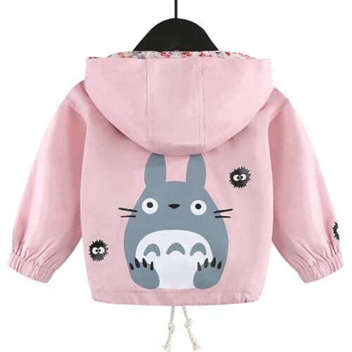2019 Spring Autumn Girls Windbreaker Coat Baby Girls Cartoon Hooded Outwear 1-4T Kids Clothes Childrens Coats Jacket Clothing