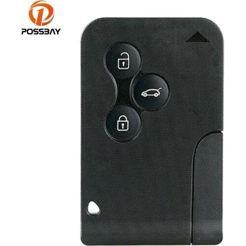 Remote Car Key Fob Case 433Mhz for Renault Megane/Scenic II 2003-2008 Black Plastic 3 Buttons with Emergency Insert Blade Card