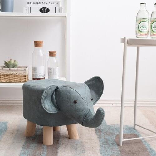 European-style modern personality creative childrens animal elephant calf puppy low stool solid wood home sofa stool WF1030